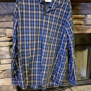 Cutter & Buck Navy and Pink Plaid Shirt